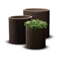 Комплект кашпо Keter CYLINDER PLANTERS S+M+L, графит 230217