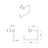 Бумагодержатель без крышки Azario FORNY AZ-88310A 00075485