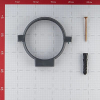 Пластмассовый хомут с дюбелем Terma для трубы 110-115 мм, с саморезом 60958