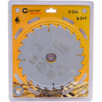 Диск пильный с тефлоновым покрытием по дереву Profi plus 210x1.5/2.2x32/30/25.4/20 мм, 24Т CUTOP 75-21024Т