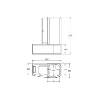 Акриловая ванна GEMY G8040 C R