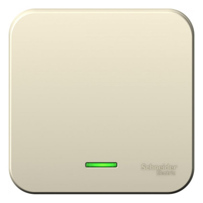 1-клавишный переключатель Systeme Electric BLANCA, О/У, cх.6, с подсветкой, 10А, 250B, молочный BLNVA106112