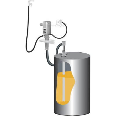 Пневматический комплект для масла SAMOA для бочек 205 л с насосом PM35 8:1, монтаж на стену 539830