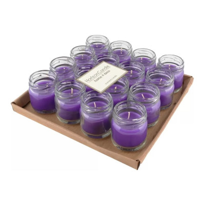 Свеча MIR LIGHT HorizonCandle ЛАВАНДА в стекле, h 45 мм, d 50 мм, 16 шт в упаковке, сиреневая СС-100612