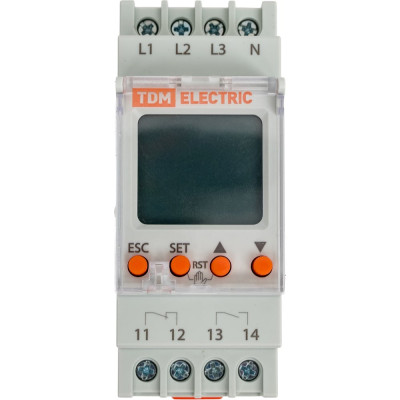 Реле напряжения TDM ELECTRIC 3ф серии рн 12-3x400/230в (lcd-дисплей, 1нр+1нз-контакты) SQ1504-0019