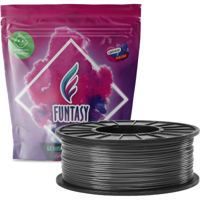 Пластик в катушке Funtasy  petg,1.75 мм,1 кг, цвет мокрый асфальт PETG-1KG-WA-1