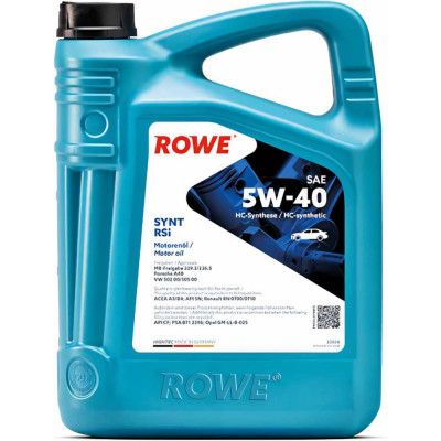 Моторное масло для легкового транспорта ROWE HIGHTEC SYNT RSi SAE 5W-40 20068-0050-99