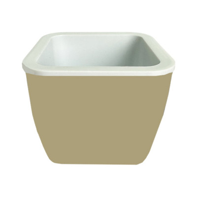 Горшок-кашпо Мультипласт Групп куб 1,6/2,4л бежевый MPG9048