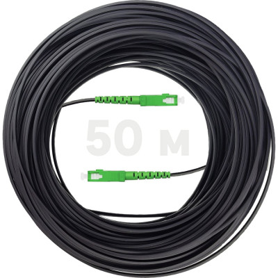 Оптический патч-корд KSC LIGHT PON SC/APC-SC/APC SM G.657A1 (9/125), FTTH drop, 3х2 мм LSZH - 50 м SC-SC-FRP-G657-1F-50