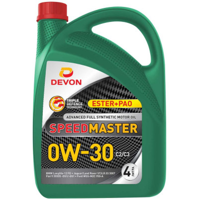 Моторное масло Devon Девон Speed Master SAE 0W-30, C2/С3, канистра 4 л 338663978