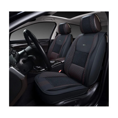 Накидки PSV 3D PREMIUM Lint 2 FRONT черный отстрочка красная, на передние сиденья 135688