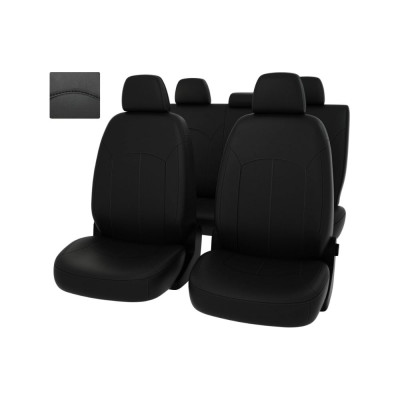 Чехлы PSV Lada Granta I 2011 2018 г Люкс 5 подголовников деленная спинка черный отстрочка красная экокожа Оригинал 135976