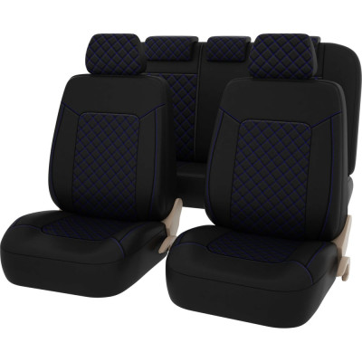 Чехлы PSV Elegant Next Черный Ромб синий отстрочка синяя ромб экокожа 135951