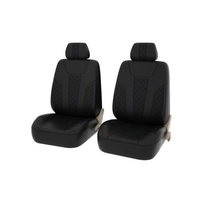 Чехлы PSV Lotos Next 2 FRONT Черный отстрочка синяя ромб экокожа 135895