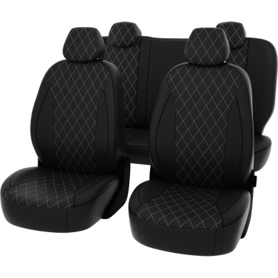 Чехлы PSV King Next TRANSIT Черный отстрочка белая терморомб экокожа 135731