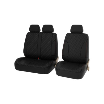 Чехлы PSV King Next TRANSIT Черный отстрочка красная терморомб экокожа 135734