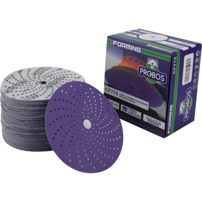 Круг шлифовальный c мультипылеотводом Purple P80, CERAMIC FILM Hookit CF775, 150 мм, 100 шт PROBOS 77586824-100