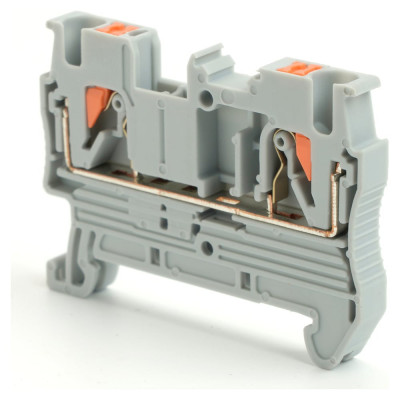 2-проводной проходной пружинный зажим STEKKER зни - 2,5 ,jxb pt 2,5, серый ld572-1-25, 100шт в упаковке 49241