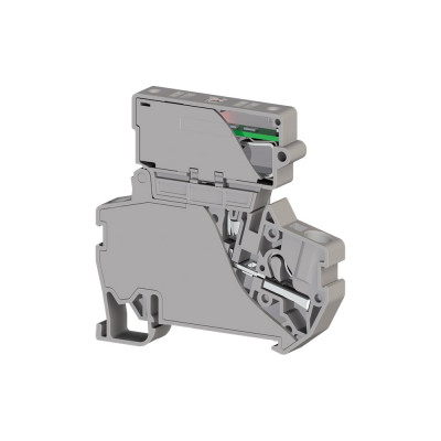 Быстрозажимной пружинный клеммник Klemsan Push in, с держателем предохранителя, с индикацией 24VDC, 4 мм.кв., серый; PYK 4ILD 24VDC (6,3x31,75) 15 шт. 0.0.0.3.307329