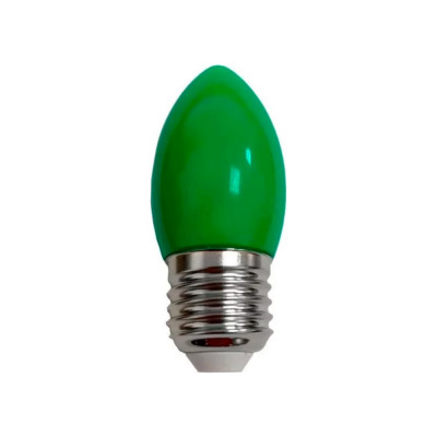 Светодиодная лампа Ecola Candle led color 2,0w, 220v, e27, green, свеча, зеленая, матовая, колба, 82x37 C7TG20ELY