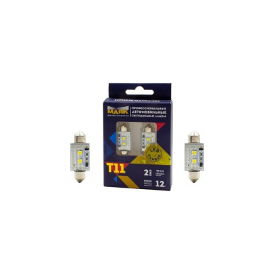 Автомобильная светодиодная лампа МАЯК T11x36, паторн SV8.5, для освещения салона / багажника / номерного знака 12T11x36/CAN06/2BL