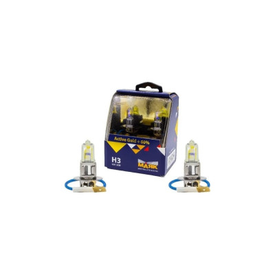 Автомобильная галогенная лампа МАЯК H3, 12 В, 55 Вт, PK22s, Active Gold +60%, 2 шт. 72320AG+60