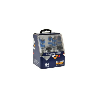 Автомобильная галогенная лампа МАЯК H4, 12 В, 60/55 Вт, P43t, Active Rally +150% silver, 2 шт. 72420AR+150