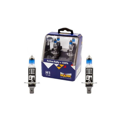 Автомобильная галогенная лампа МАЯК H1, 12V, 55W, P14.5s Active Rally +150%, 2 шт. 72120AR+150