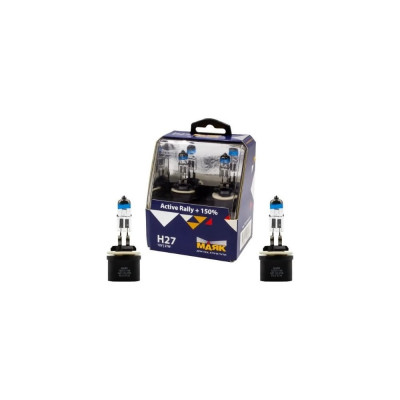 Автомобильная галогенная лампа МАЯК H27, 12 В, 27 Вт, PG13, Active Rally +150% (silver), 2 шт. 72727/1AR+150