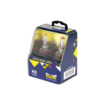 Автомобильная галогенная лампа МАЯК H8, 12V, 35W, PGJ19-1 Active Gold +60%, 2 шт. 72820AG+60