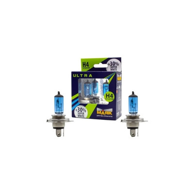 Автомобильная галогенная лампа МАЯК H4 12 В, 60/55 Вт, P43t, Super White +30%, ULTRA, 2 шт. 82420SW+30