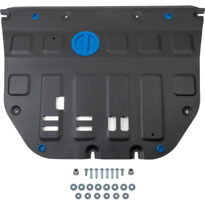 Защита картера и КПП + комплект крепежа Rival сталь GAC GS8 2023-, V-2.0, АКПП, 4WD. 111.3403.1