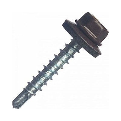 Саморез с шайбой epdm BEFAST уменьшенное сверло, окрашенный ral 8017 4.8x35 мм, 250 шт. C80174835250S