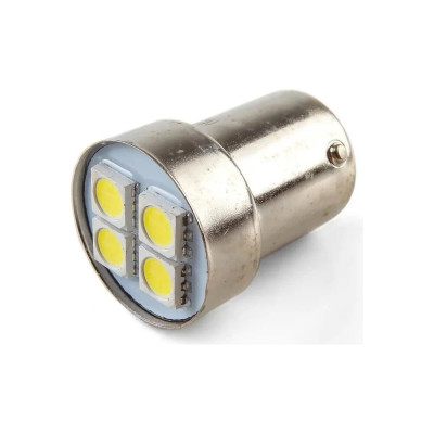 Автомобильная лампочка светодиод МАЯК WHITE 24V, T15, 4SMD, BA15s, стоп 24T15-W\4SMD