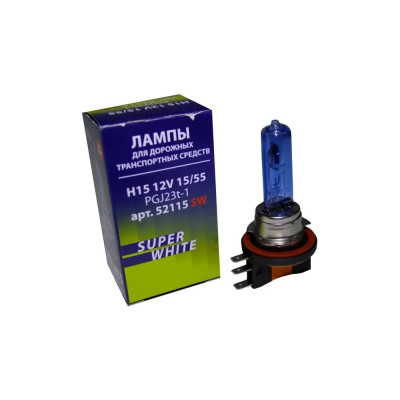 Автомобильная лампа МАЯК Н15 12V 15/55W PGJ23t-1 SUPER WHITE 52115SW