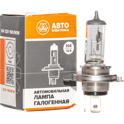 Автолампа АВТОЭЛЕКТРИКА h4 12-100/90 p43t, галогенная 12 в 09.02397