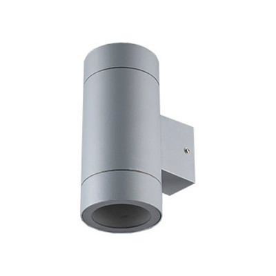 Накладной светильник Ecola 80013a Gx53, led, ip65, прозрачный, цилиндр, металл, 2 x gx53, серый матовый, 205x140x90 FG53C2ECH
