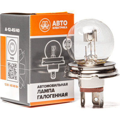 Автолампа АВТОЭЛЕКТРИКА а12-45+40 p45t , 12 в, 09.02368