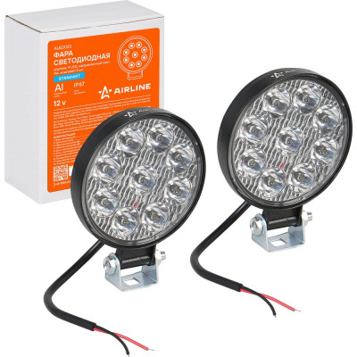 Светодиодная фара Airline круг. 9 LED направленный свет, 9W (83x83x22) 12V, 2шт. ALED023