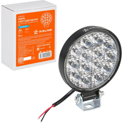 Светодиодная фара Airline круглая, 14 LED направленный свет, 14W (83x83x22) 12V ALED030