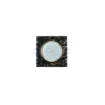 Светильник Ecola Gx53 h4 5311 glass стекло квадрат скошенный край черный хром - хром на черном 38x120x120 к+ FB53SNECH