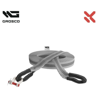 Динамическая стропа Grosco 8т, 20м, крюк/крюк, рывковый трос для буксировки авто до 4 тонн BTD0820HH
