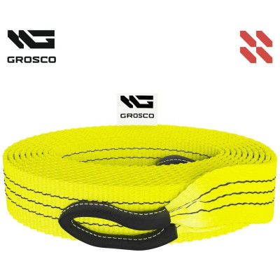 Динамическая стропа Grosco 10т, 5м, крюк/петля, рывковый трос для буксировки авто до 5 тонн BTD1005HL