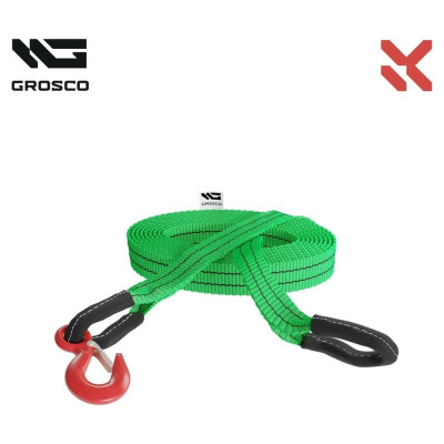Буксировочный грузовой трос Grosco 80т, 8м, петля/петля, для буксировки авто до 40 тонн BTL8008LL