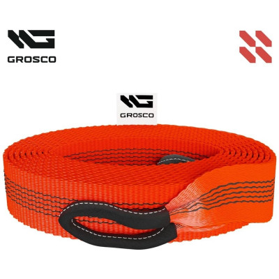 Буксировочный грузовой трос Grosco 60т, 12м, скоба/скоба, для буксировки авто до 30 тонн BTL6012SS