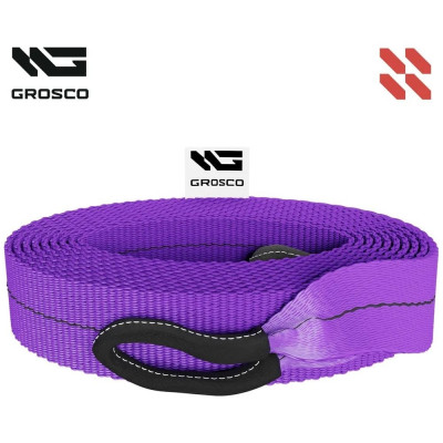 Динамическая стропа Grosco 8т, 3м, петля/петля, рывковый трос для буксировки авто до 4 тонн BTD0803LL