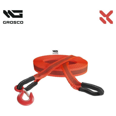 Буксировочный трос Grosco 30т, 12м, петля/петля, для буксировки авто до 15 тонн BTL3012LL