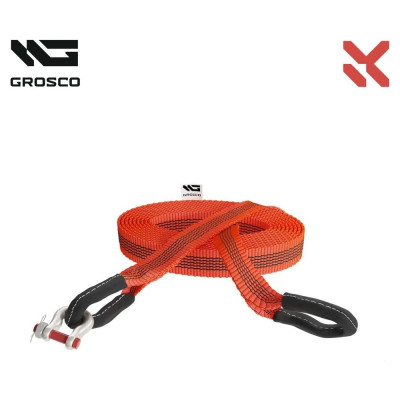 Буксировочный грузовой трос Grosco 60т, 7м, крюк/петля, для буксировки авто до 30 тонн BTL6007HL