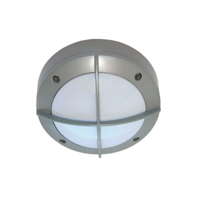 Накладной светильник Ecola led b4143s ip65, матовый, круг, с решеткой, алюминий, 1 x gx53, серый, 145x145x65 FS53CSECS