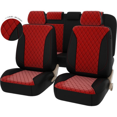 Чехлы PSV Graf Next Черный Красный Ромб красный Бабочка велюр экокожа 136468